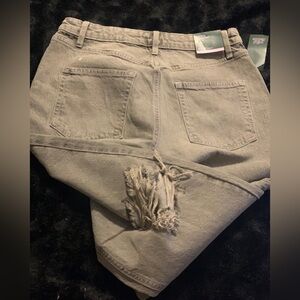 Gray washed blue jeans